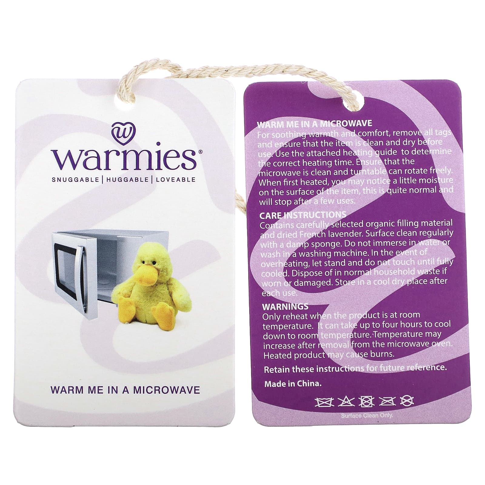 Warmies, Duck, Heatable, Weighted Soft Plush, 1 Plush