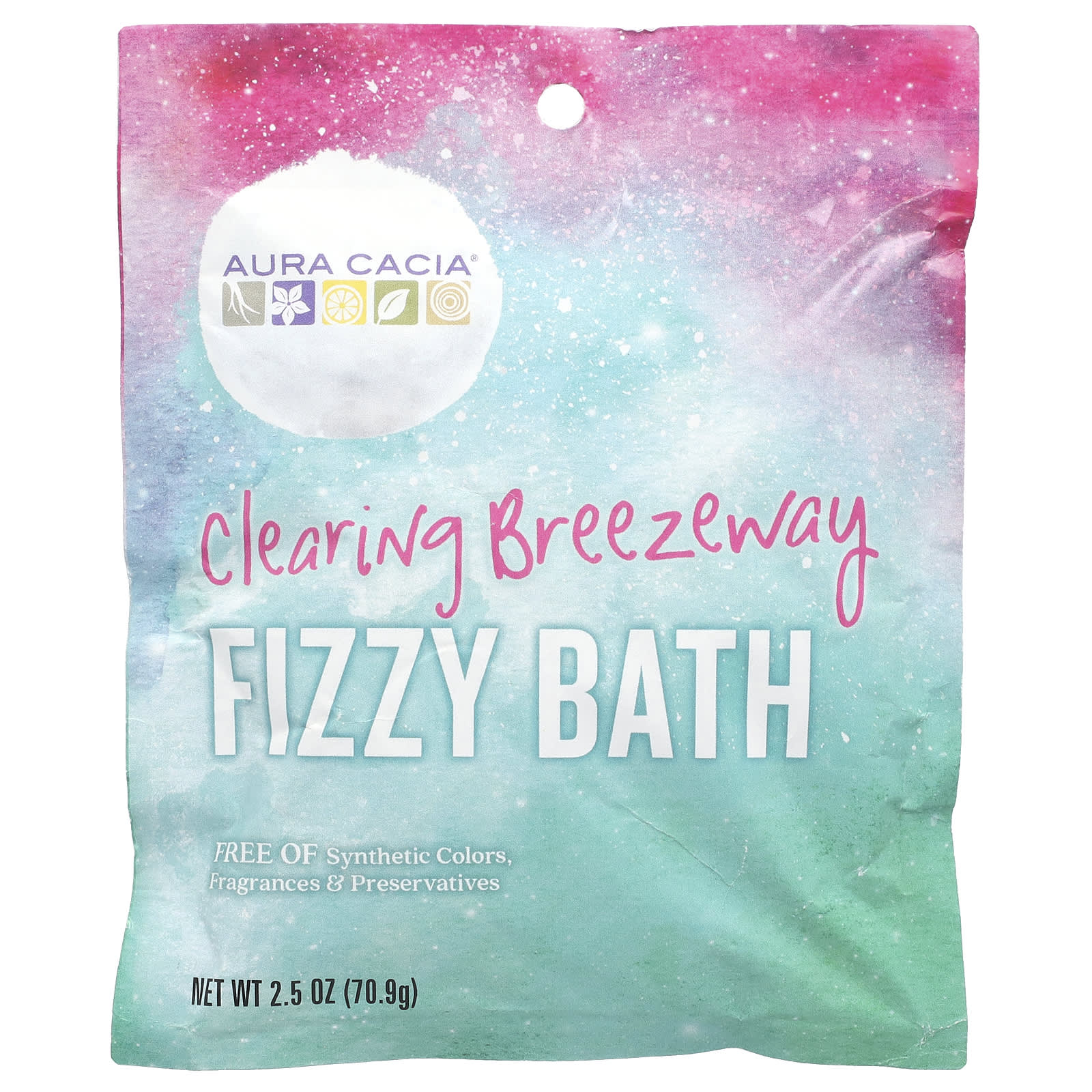 Aura Cacia, Fizzy Bath, Clearing Breezeway, 2.5 oz (70.9 g)