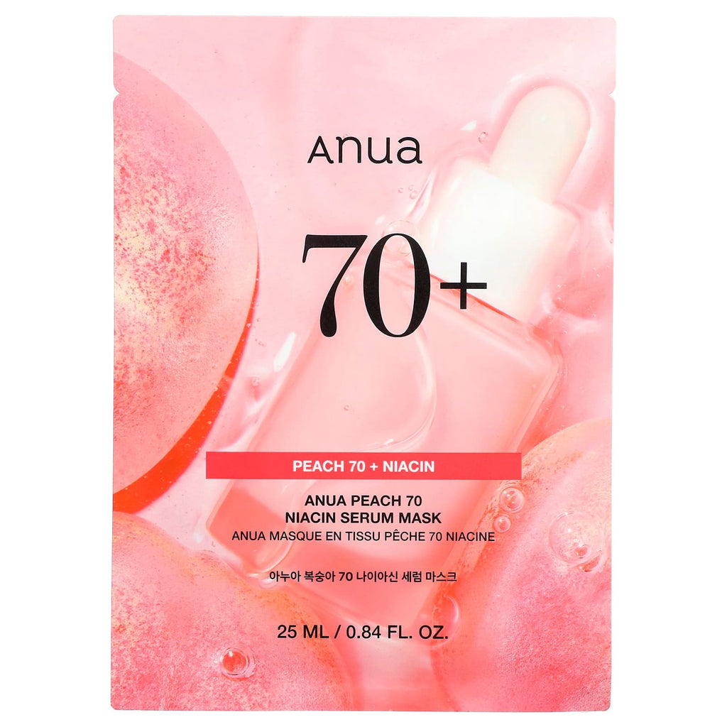 Anua, Peach 70 Niacin Serum Beauty Mask, 1 Sheet, 0.84 fl oz (25 ml)
