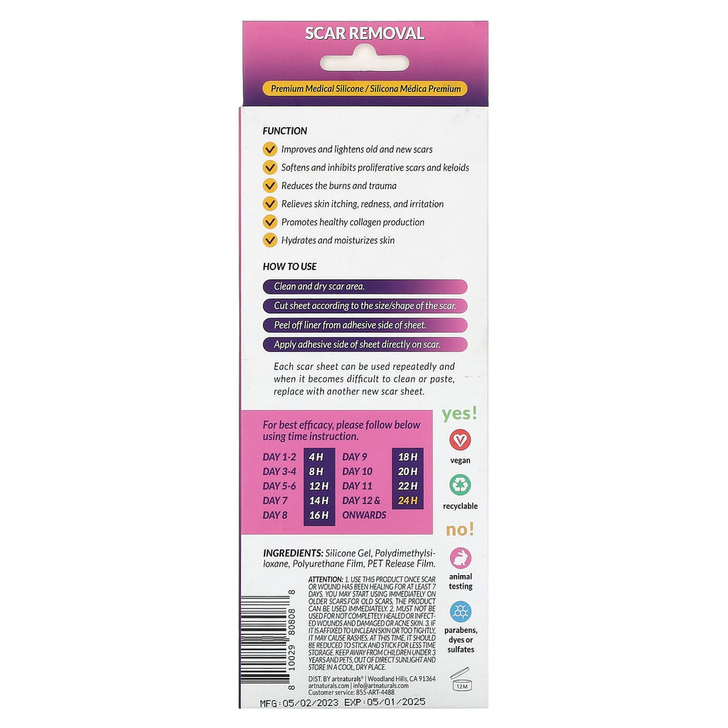 artnaturals, Scar Removal, 6 Reusable Sheets