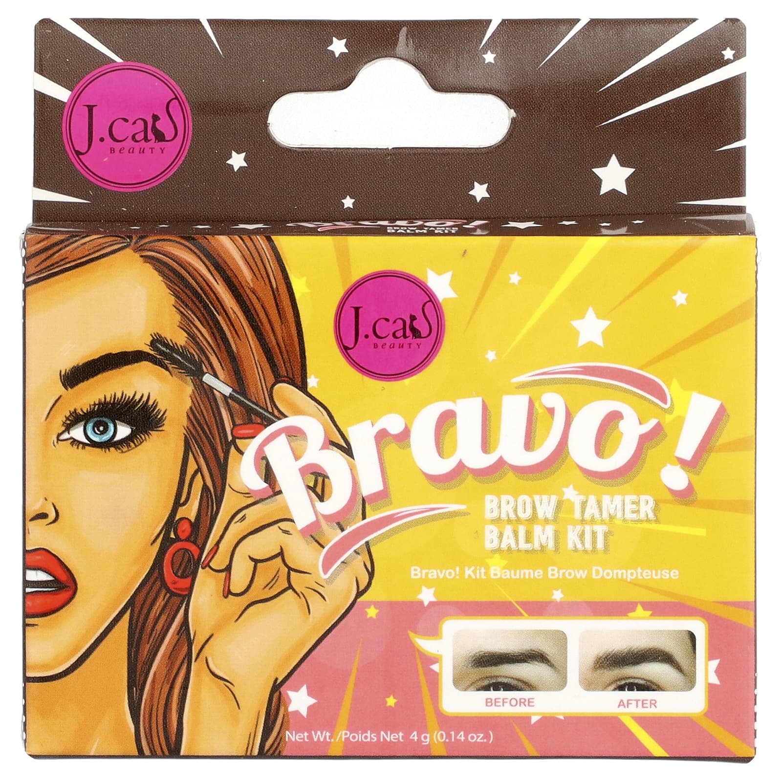 J.Cat Beauty, Bravo! Brow Tamer Balm Kit, BBK101 White, 0.14 oz (4 g)