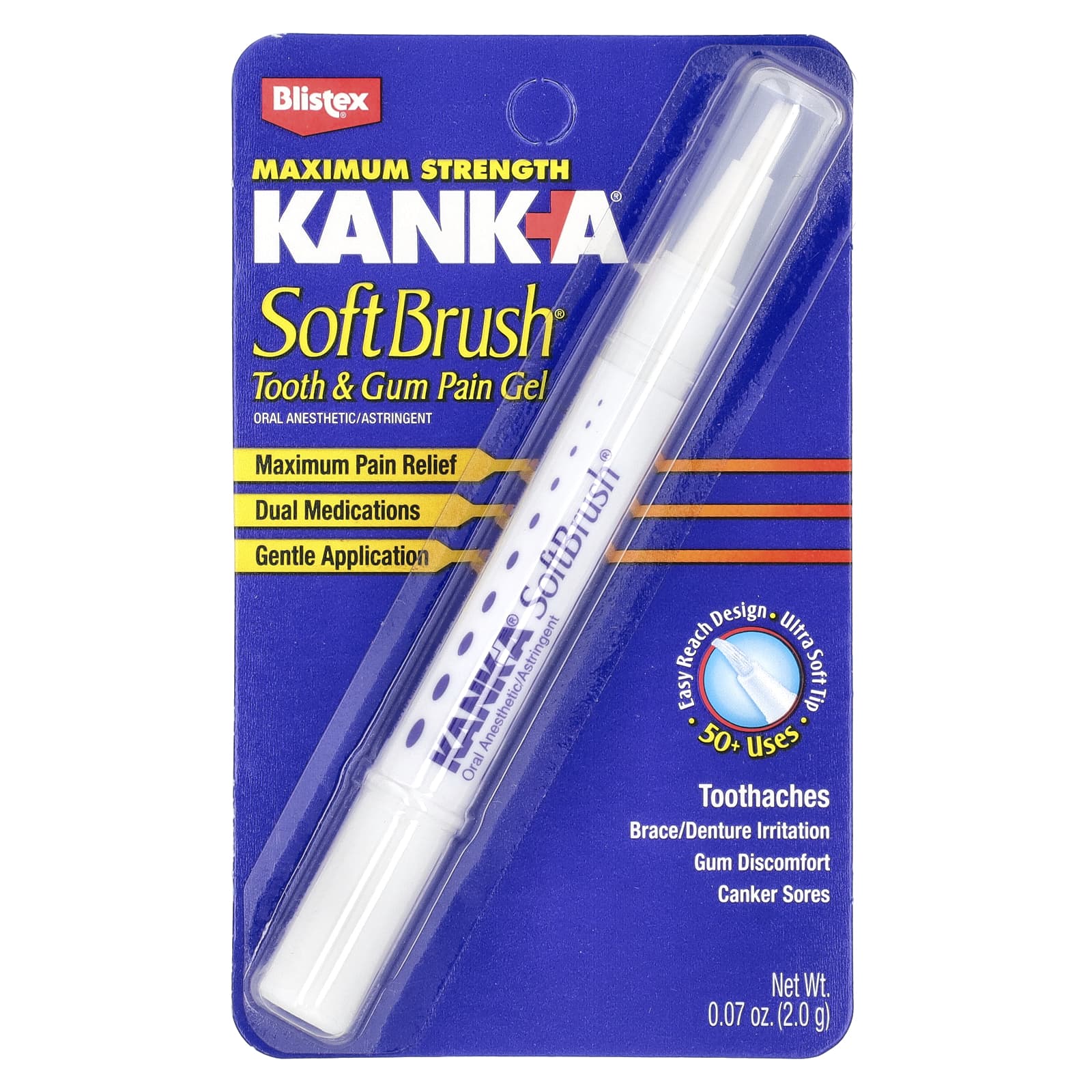 Blistex, Kank-A, SoftBrush Tooth & Gum Pain Gel, 0.07 oz (2 g)