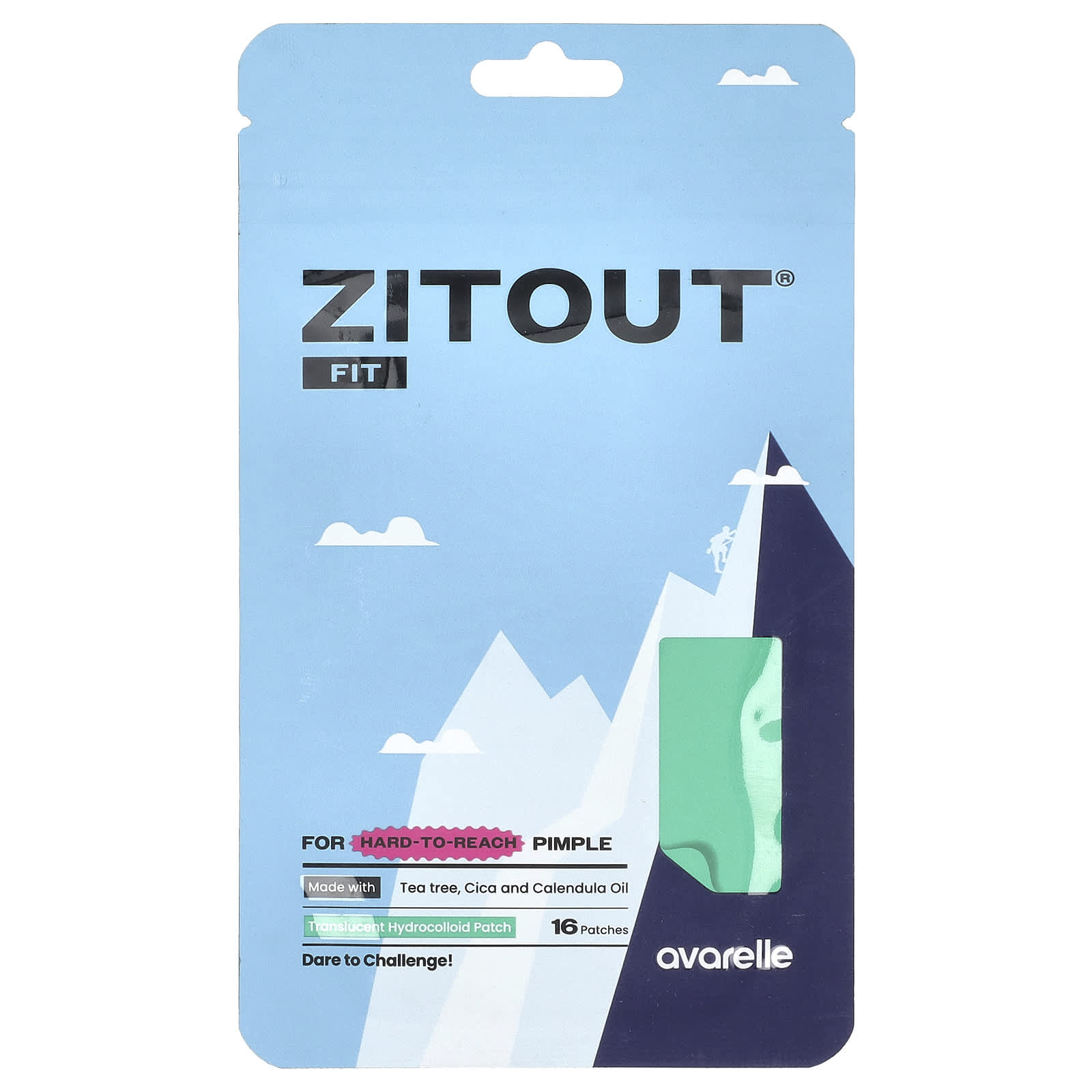 Avarelle, Zitout® Fit, Translucent Hydrocolloid Patch, 16 Patches
