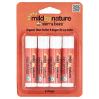 Mild By Nature, Sierra Bees™, Organic Lip Balms, Shea Butter & Argan Oil, 4 Pack, 0.15 oz (4.25 g) Each