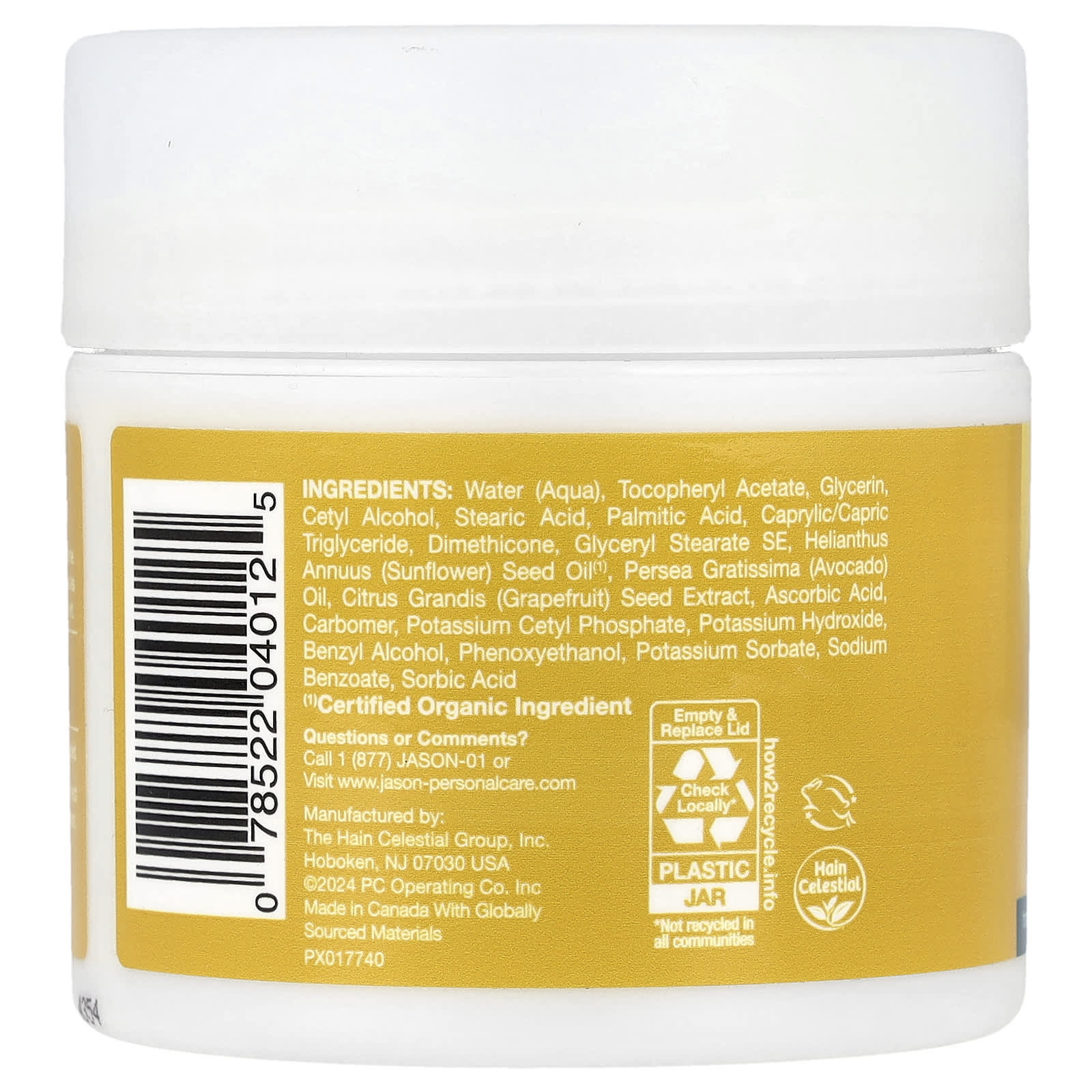 Jason Natural, Vitamin E Antioxidant Intensive Creme, 4 oz (113 g)