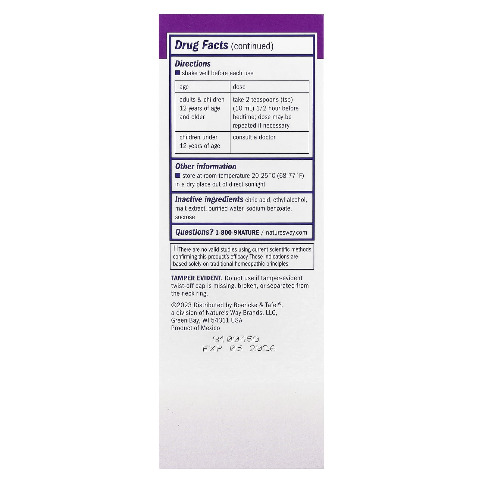 Boericke & Tafel, Cough & Bronchial Syrup, Nighttime, 8 fl oz (240 ml)
