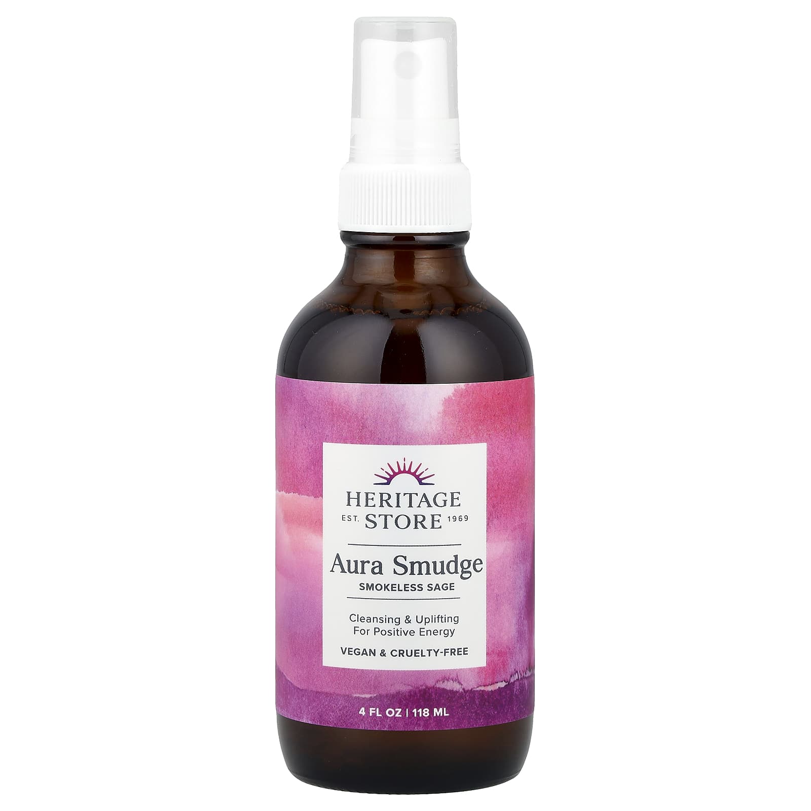 Heritage Store, Aura Smudge, Smokeless Sage , 4 fl oz (118 ml)