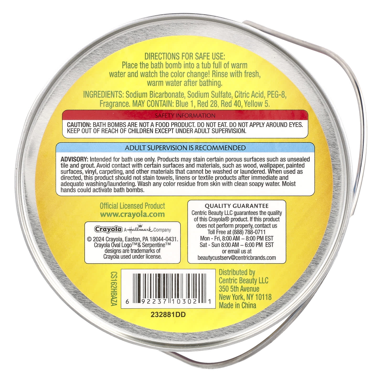 Crayola, Bath Bombs, 3+, Grape Jam, Laser Lemon, Cotton Candy & Bubble Gum Scented, 8 Bath Bombs, 11.29 oz (320 g)
