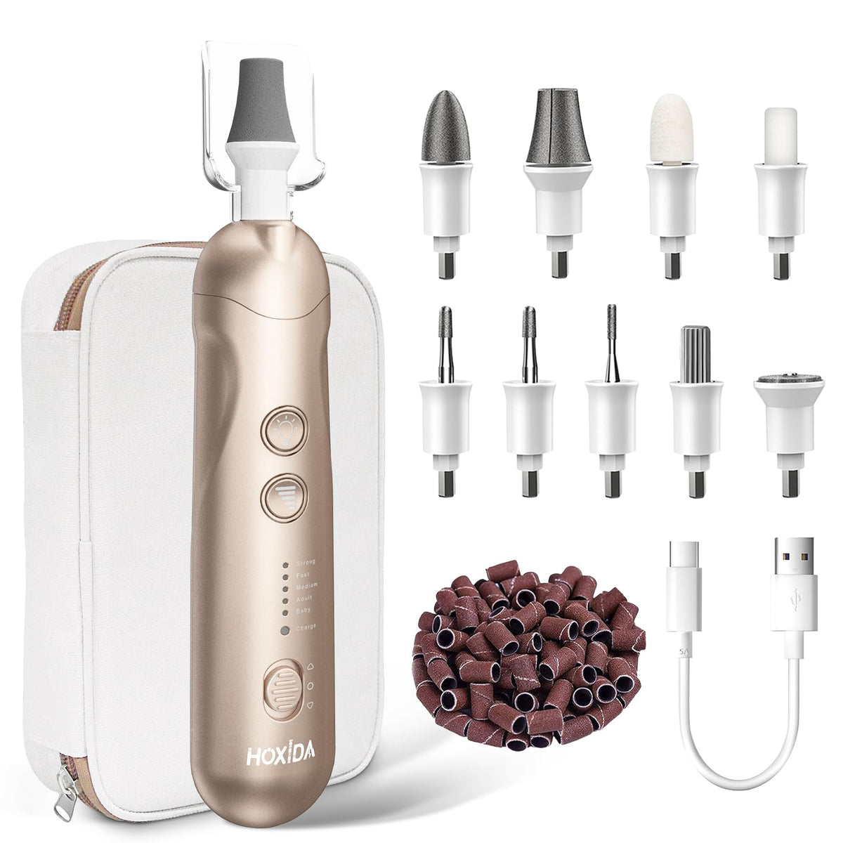 Hoxida Cordless Electric Nail Grinder Manicure Pedicure Kit