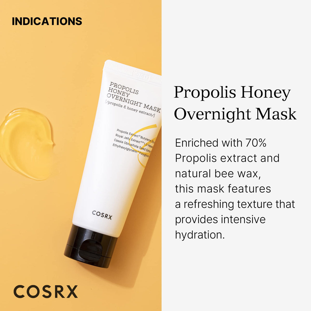 COSRX Propolis Honey Overnight Mask with 87.26% Propolis Extract