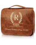 Sparklove Personalized Genuine Leather 3-in-1 Toiletry Bag