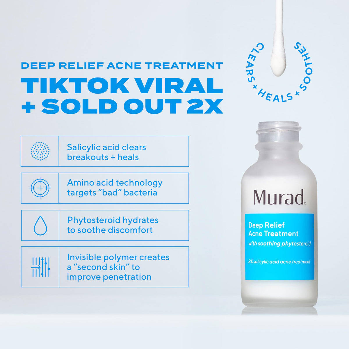 Murad Deep Relief Acne Spot Treatment with 2% Salicylic Acid, 1 Fl Oz