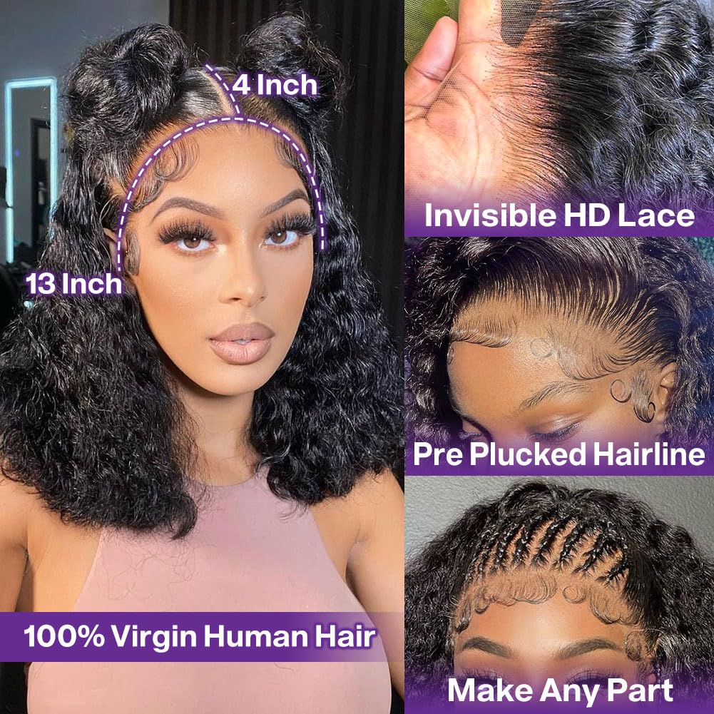 Deep Wave Human Hair Lace Front Wig