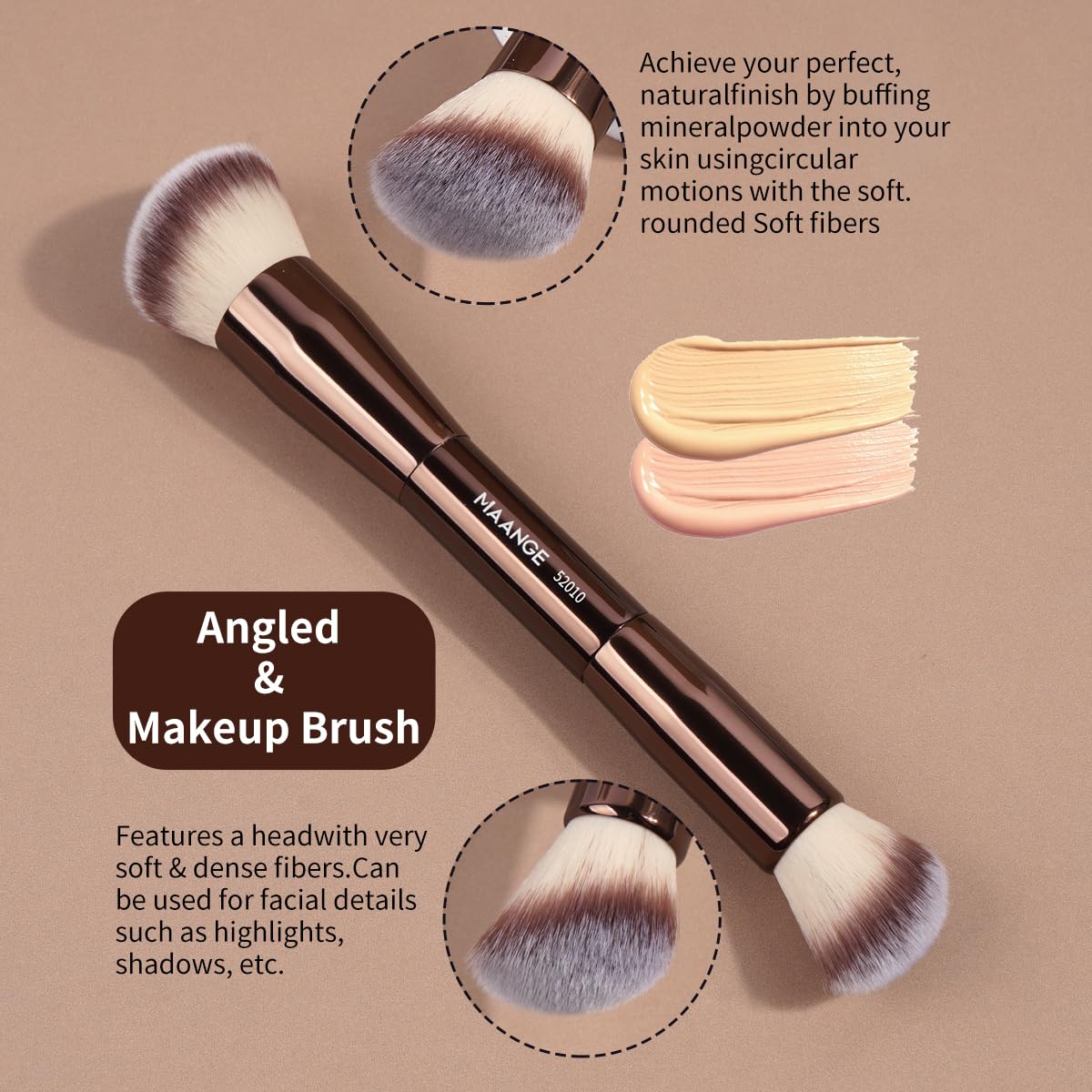 MAANGE Double-Ended Kabuki Makeup Brush Set