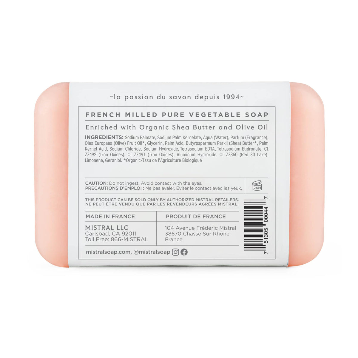 Mistral Triple-Milled French Bar Soap with Shea Butter & Olive Oil