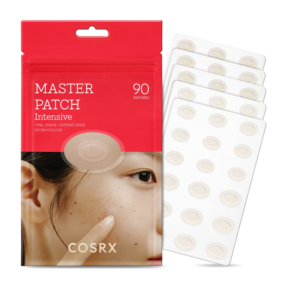 COSRX Master Patch Intensive Oval Hydrocolloid Pimple Patches, 90 Count