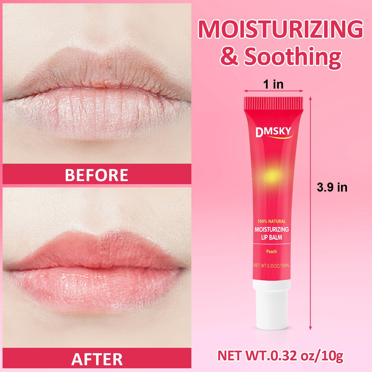 Dmsky Clear Lip Gloss Set with Shea Butter, High-Shine Moisturizing Gloss