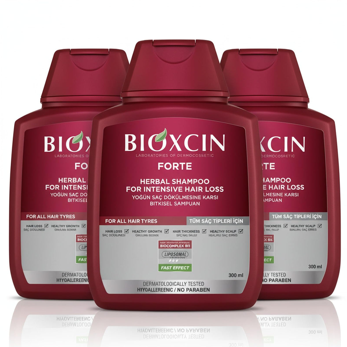 BIOXCIN Forte Herbal Shampoo for Hair Loss, Thicker-Looking Hair & Scalp Care