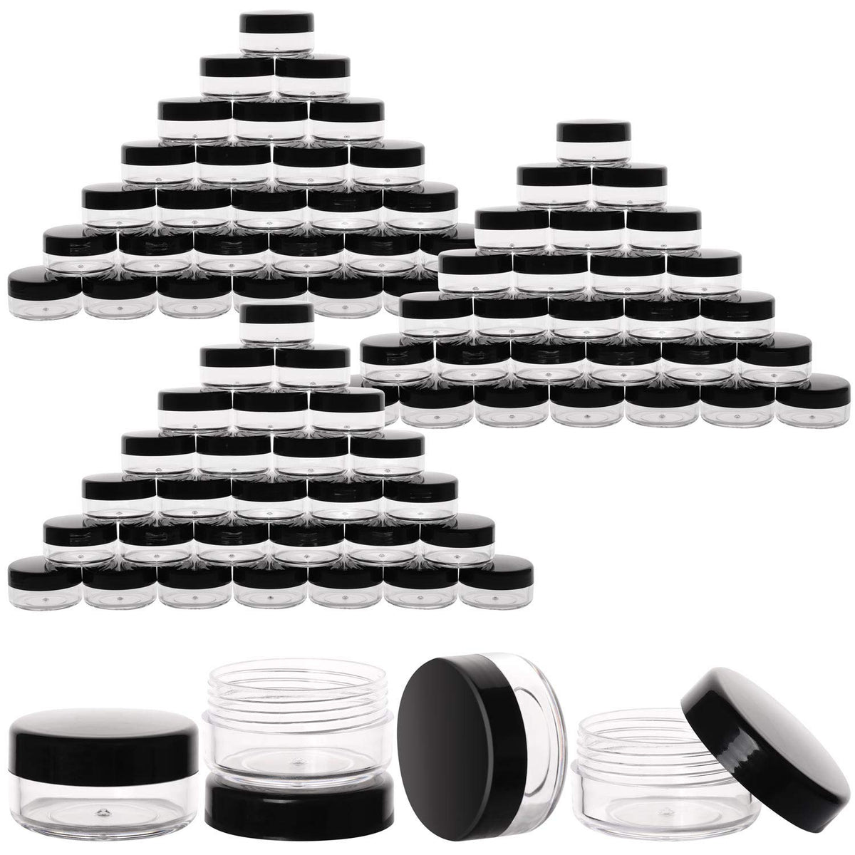 Plastic Sample Containers with Lids - Empty Cosmetic Jars