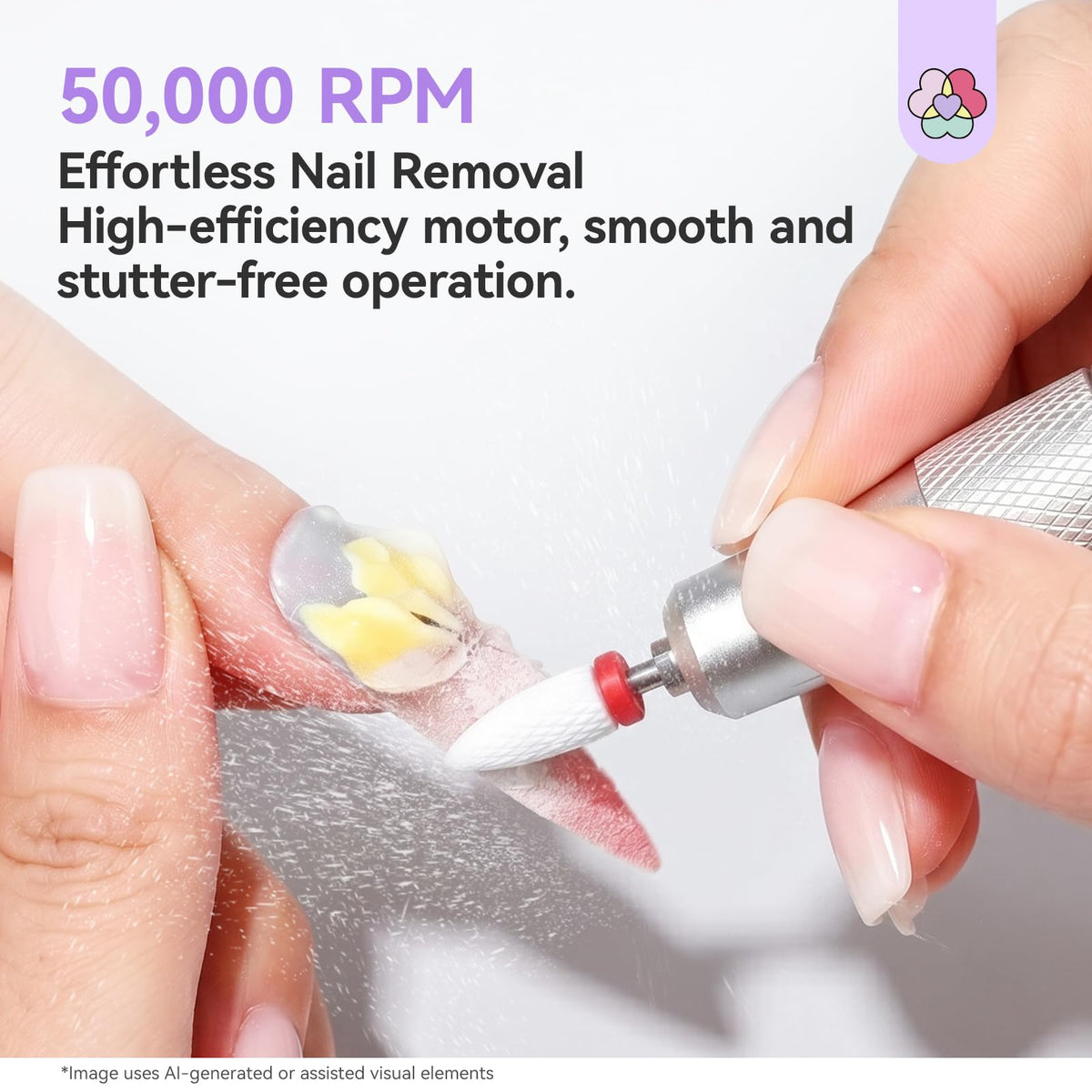 SAVILAND 50000 RPM Cordless Electric Nail Drill with Ceramic Bits