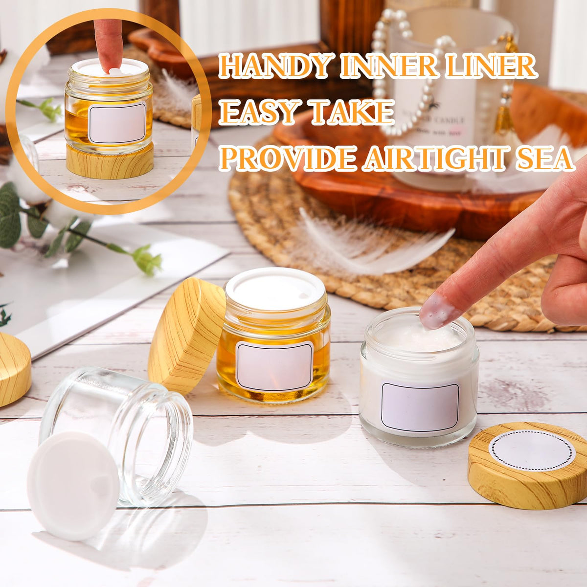 Layhit Glass Jars with Lids, Small Storage Containers