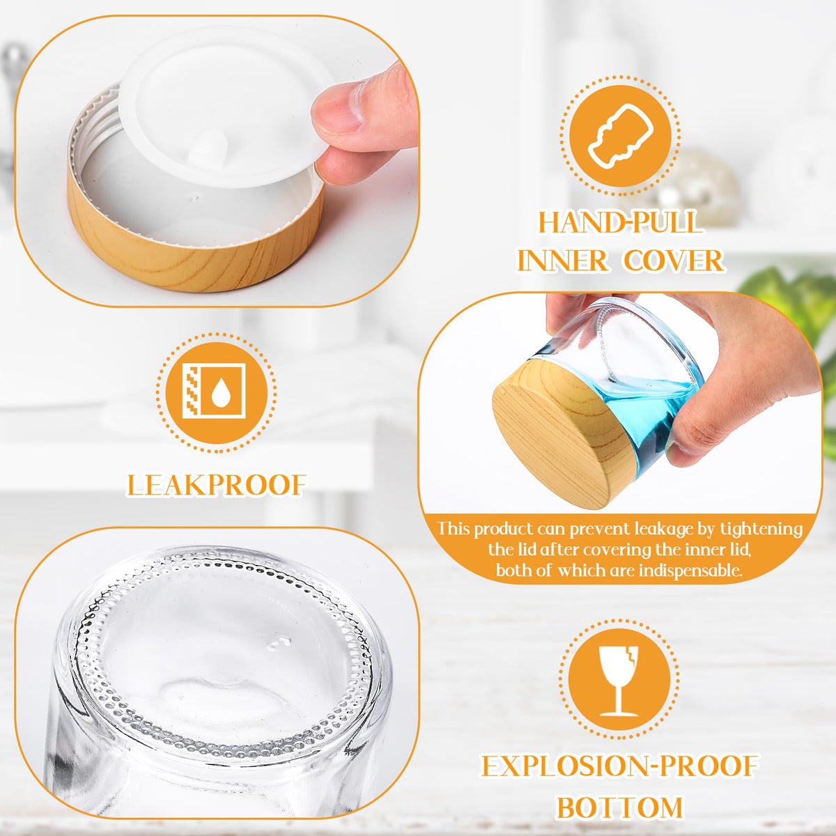 Layhit Glass Jars with Lids, Small Storage Containers