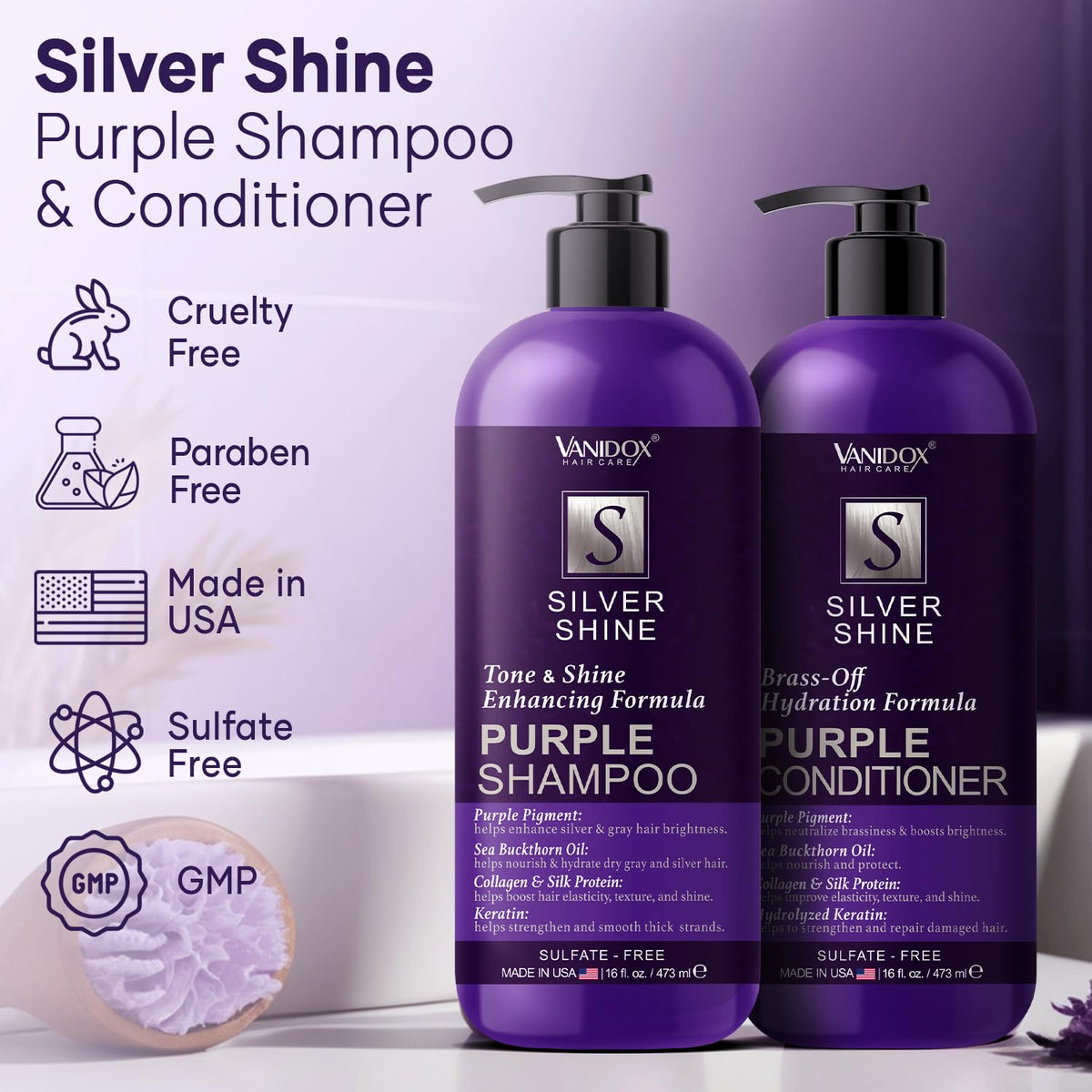 VANIDOX Sulfate-Free Purple Toning Shampoo