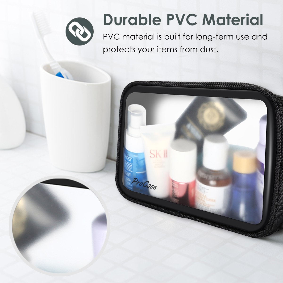 ProCase TSA Approved Travel Toiletry Bag Organizer