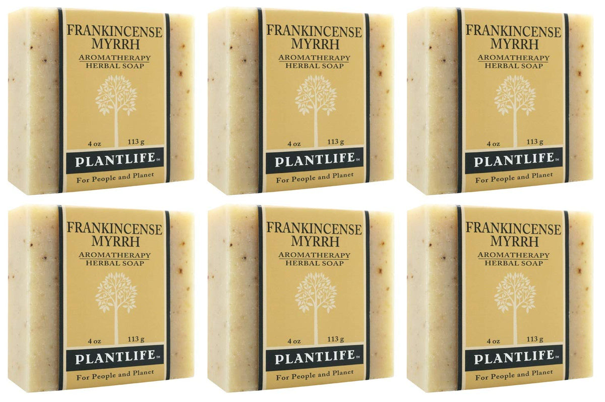 Plantlife Frankincense & Myrrh Handcrafted Vegan Bar Soap, 4 oz