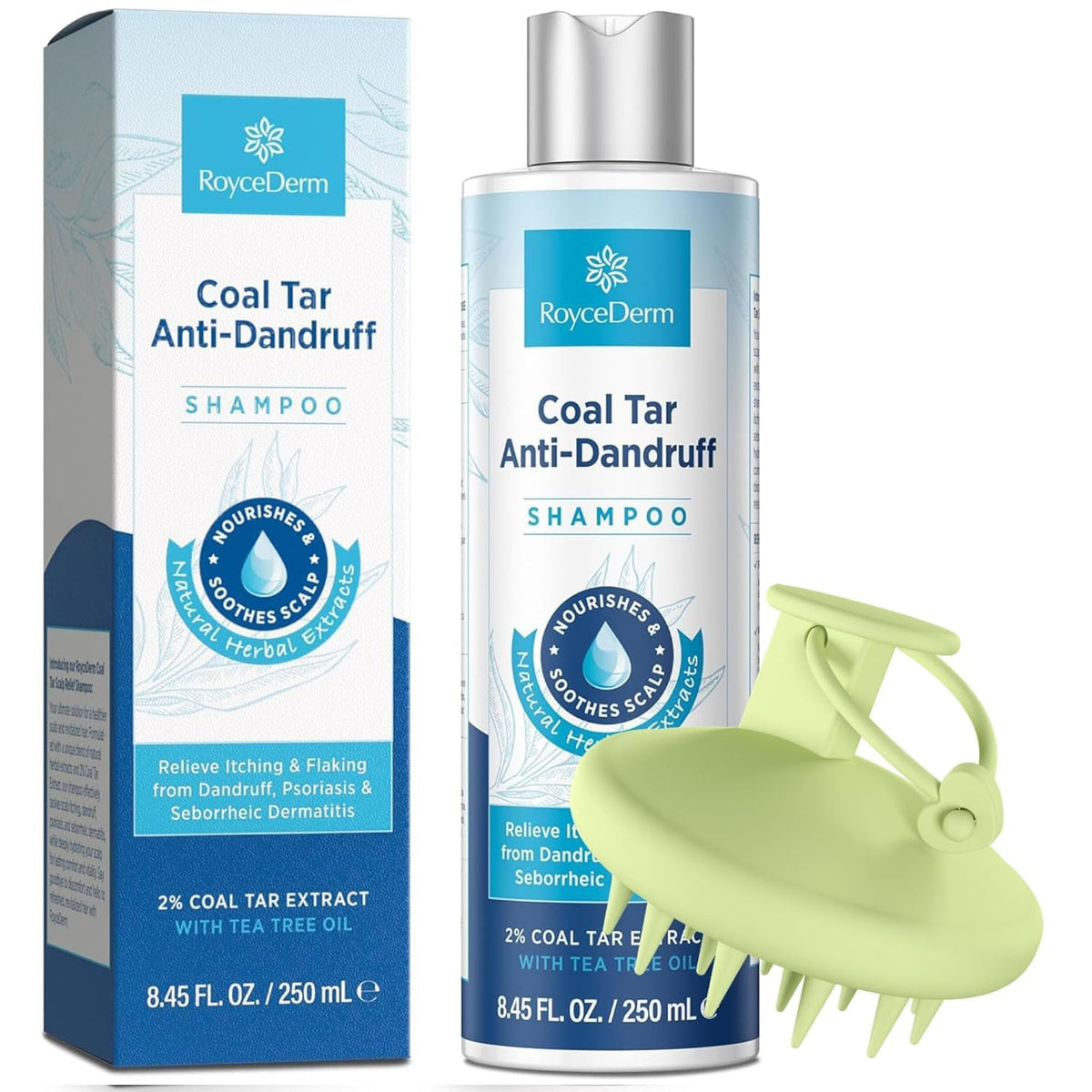 RoyceDerm Coal Tar Dandruff Shampoo for Medicated Scalp Relief