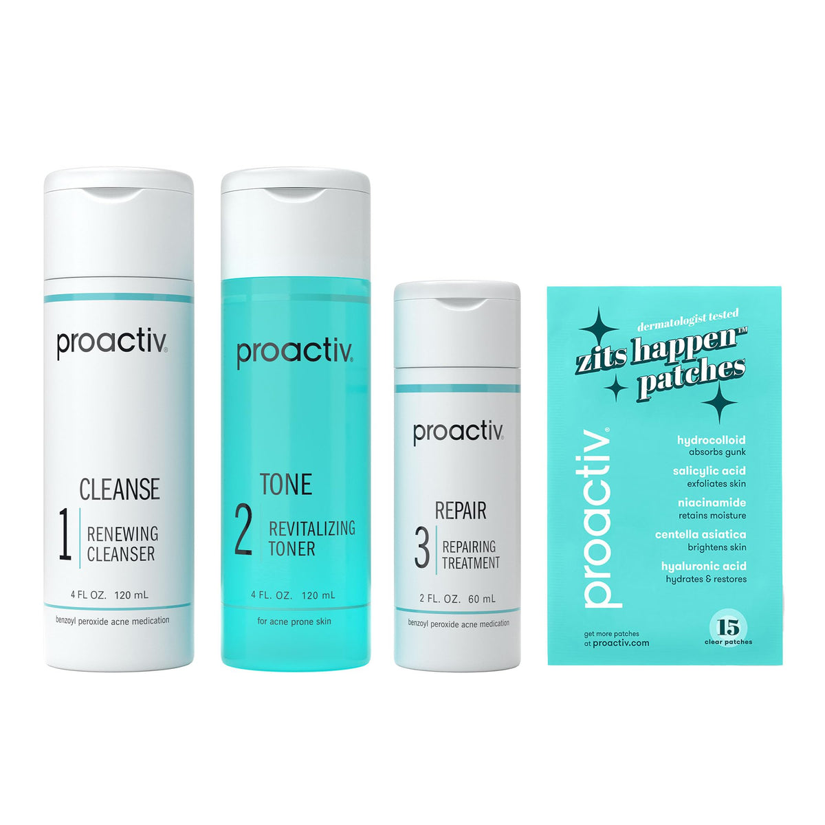Proactiv 3-Step Acne Treatment System with Benzoyl Peroxide Cleanser