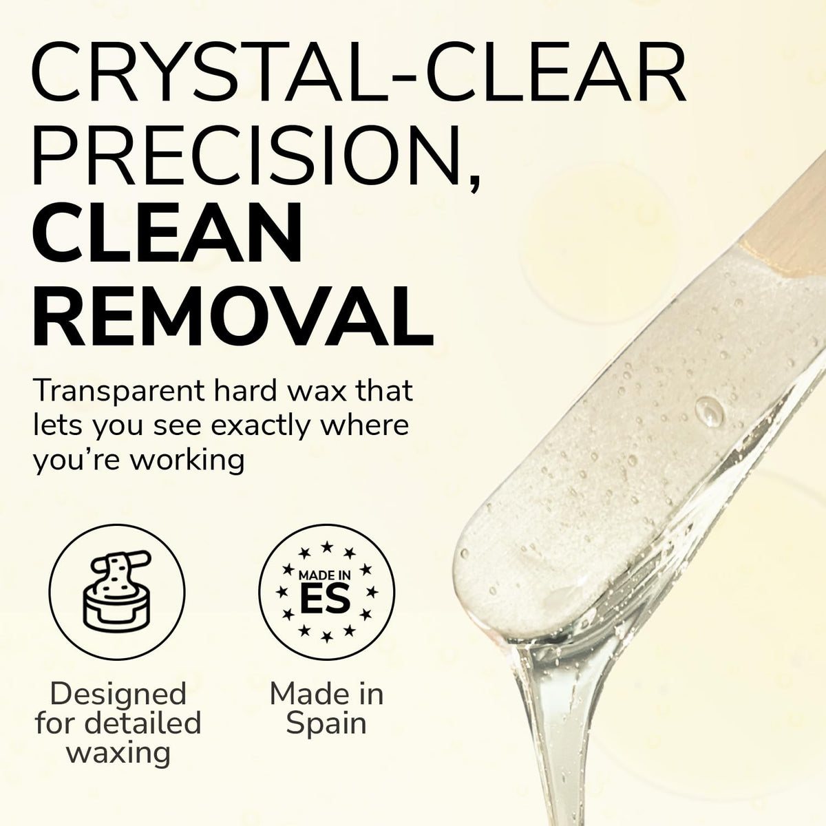 Dermwax Elite Naked Clear Hard Wax Beads, Hypoallergenic Fragrance-Free Gel Formula
