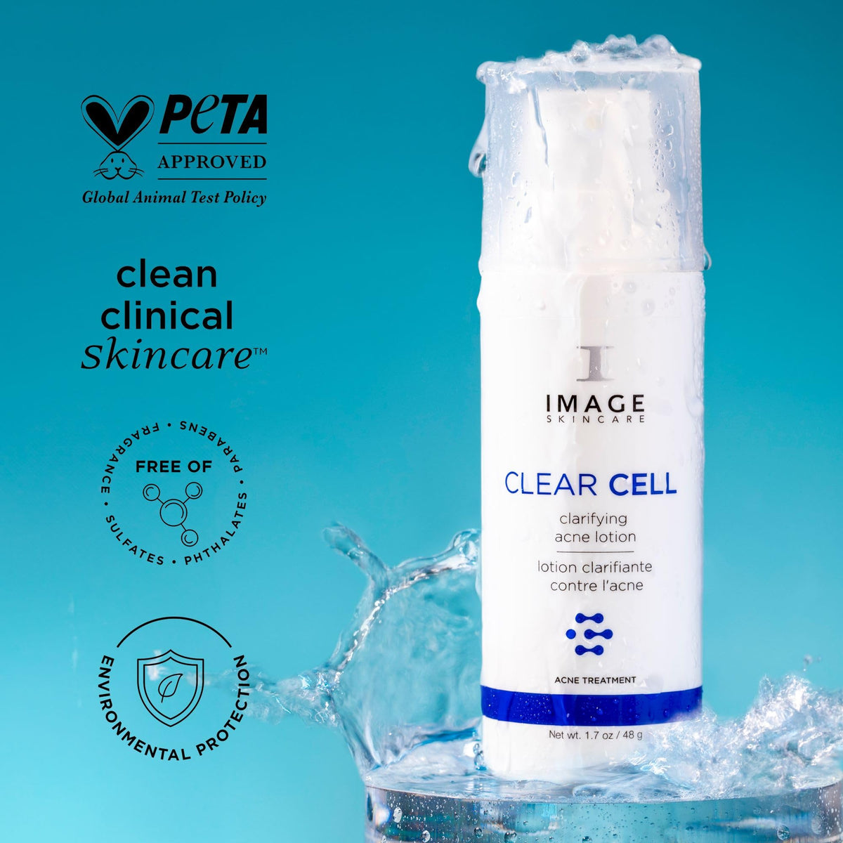 IMAGE Skincare CLEAR CELL Clarifying Acne Lotion Treatment with Benzoyl Peroxide, 1.7 oz