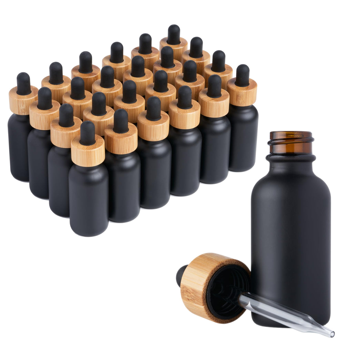 1 oz Boston Round Glass Bottles, Reusable Glass Storage Bottles