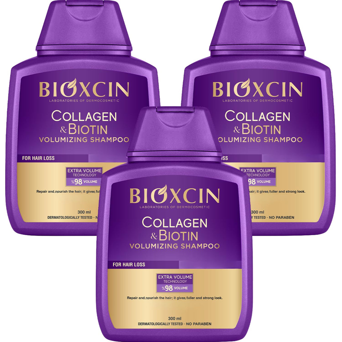 BIOXCIN Collagen & Biotin Anti-Hair Loss Shampoo 3-Pack 300 mL