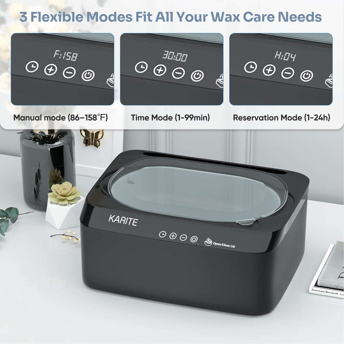 KARITE Paraffin Wax Warmer Machine with Auto Open Lid and Temperature Control
