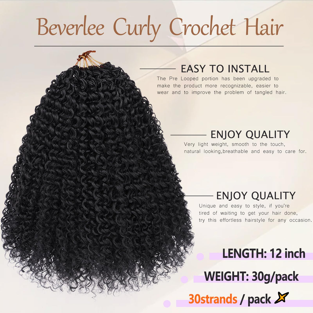 Beverlee Pre-Looped Synthetic Crochet Hair