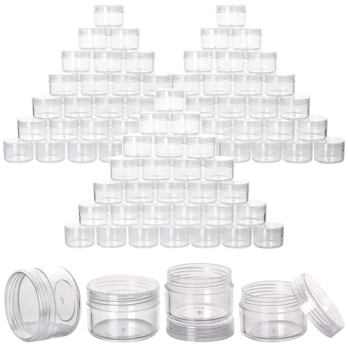 Plastic Sample Containers with Lids - Empty Cosmetic Jars