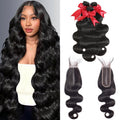 Brazilian Virgin Human Hair Body Wave Bundles with Closure