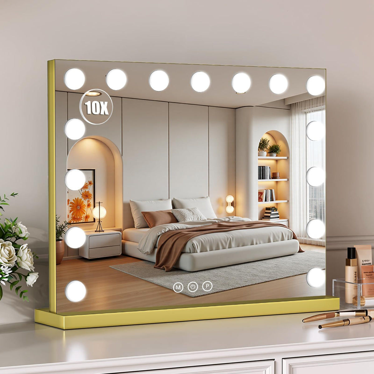 Bearolve Lighted Vanity Mirror with Dimmable 3-Color Lighting