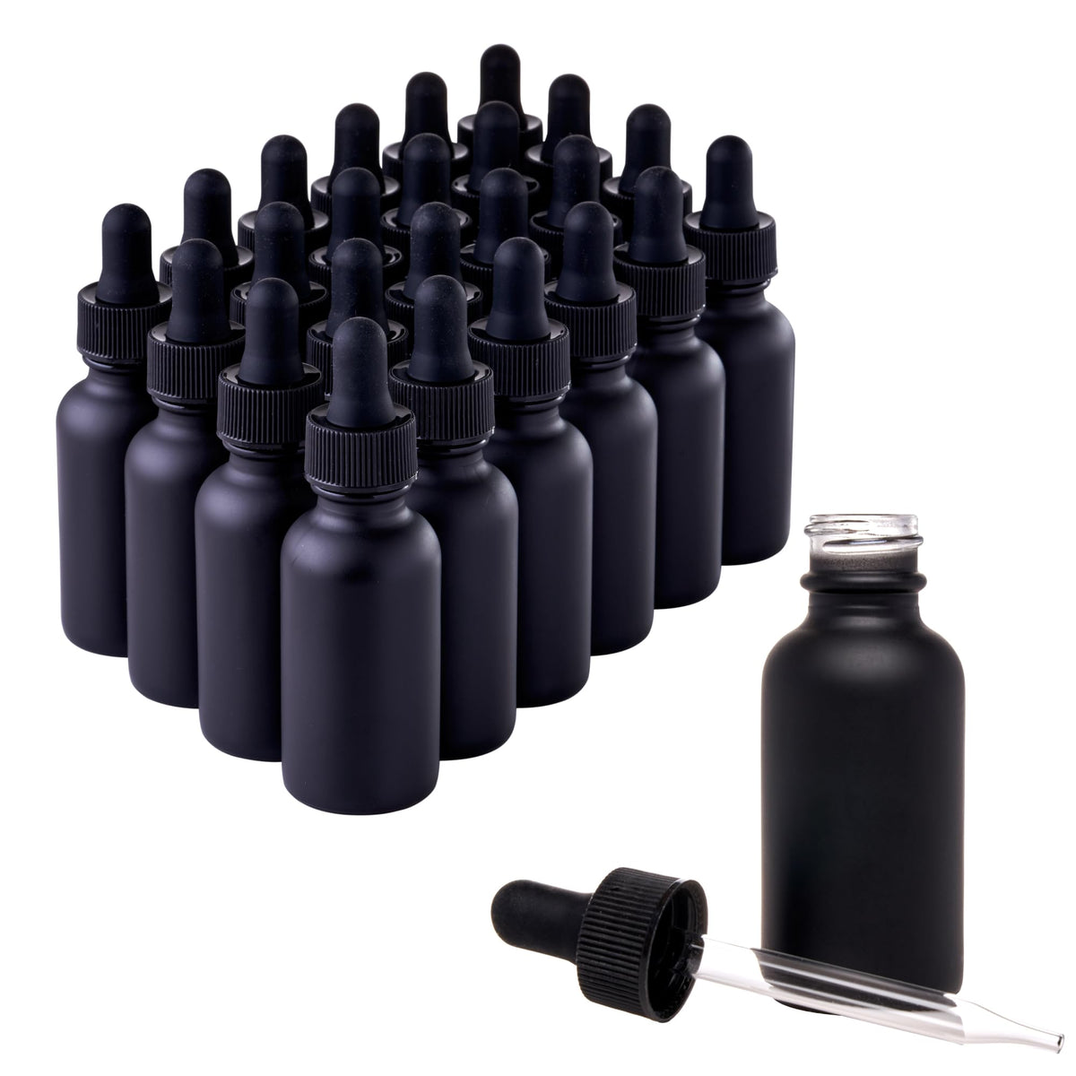 1 oz Boston Round Glass Bottles, Reusable Glass Storage Bottles