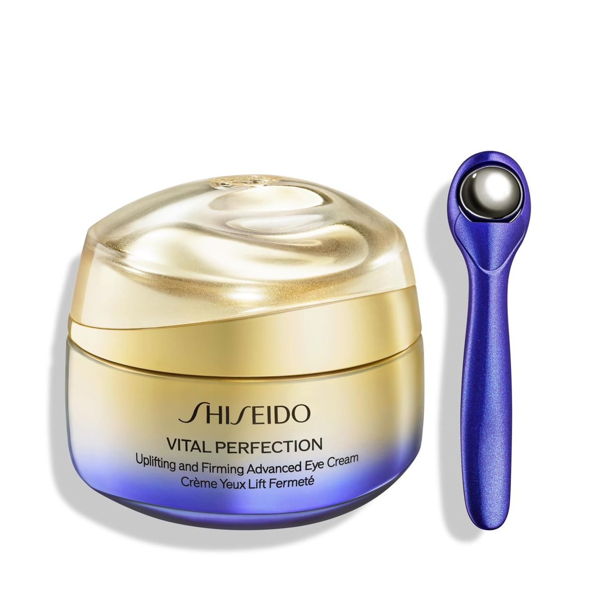 Shiseido Vital Perfection Uplifting and Firming Advanced Eye Cream with Massage Roller, 15 mL