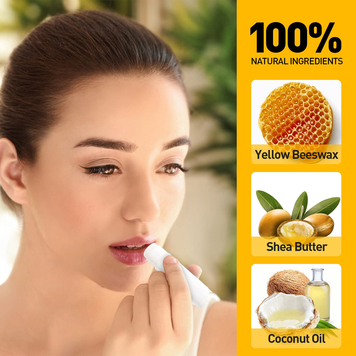 DMSKY Bulk Lip Balm with Vitamin E, Coconut Oil and 5 Flavors