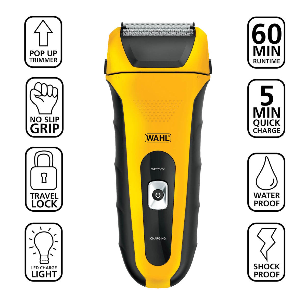Wahl LifeProof Rechargeable Wet/Dry Foil Shaver with Detail Trimmer