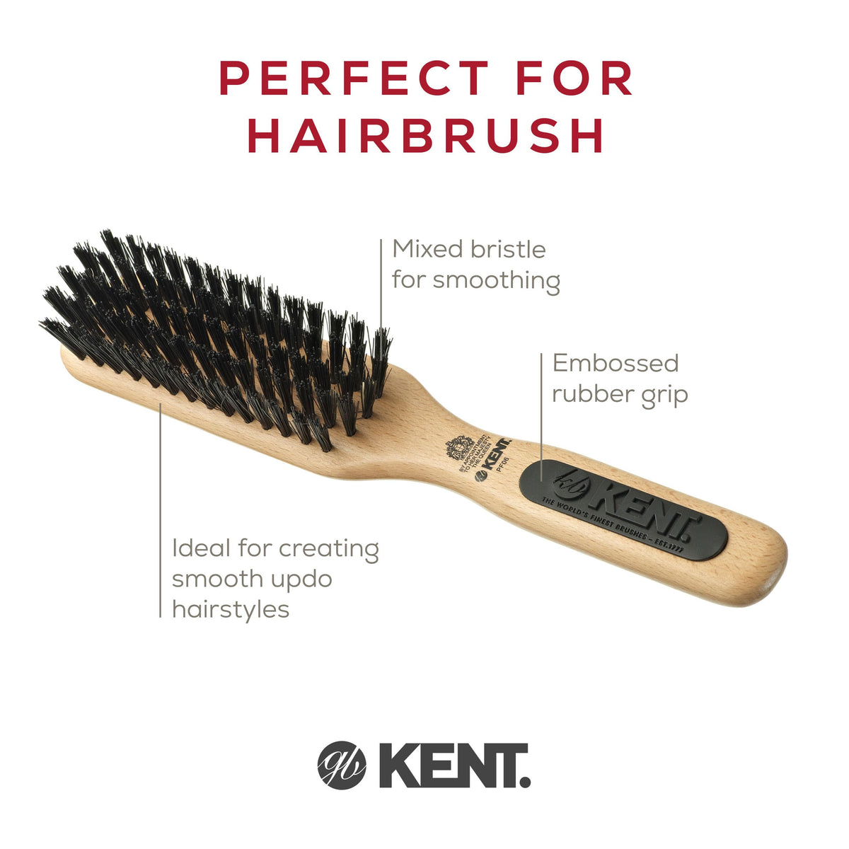 Kent Hair Brush for Smoothing, Styling and Grooming