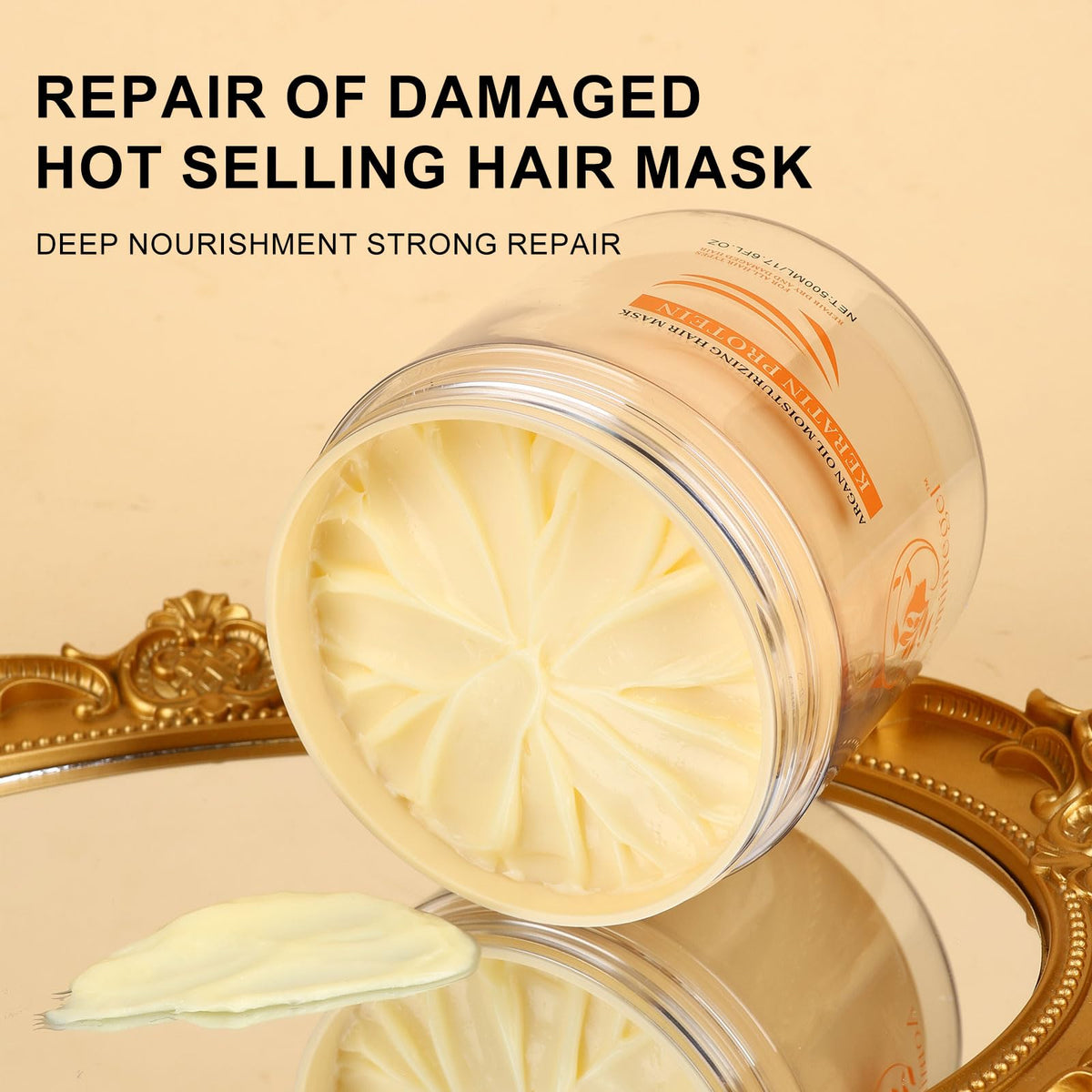 Argan Oil Hair Mask Set with Collagen & Keratin, 16.9 fl oz + 2 fl oz