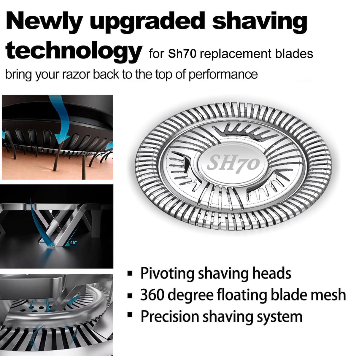 Silver Replacement Shaver Heads, 6-Pack