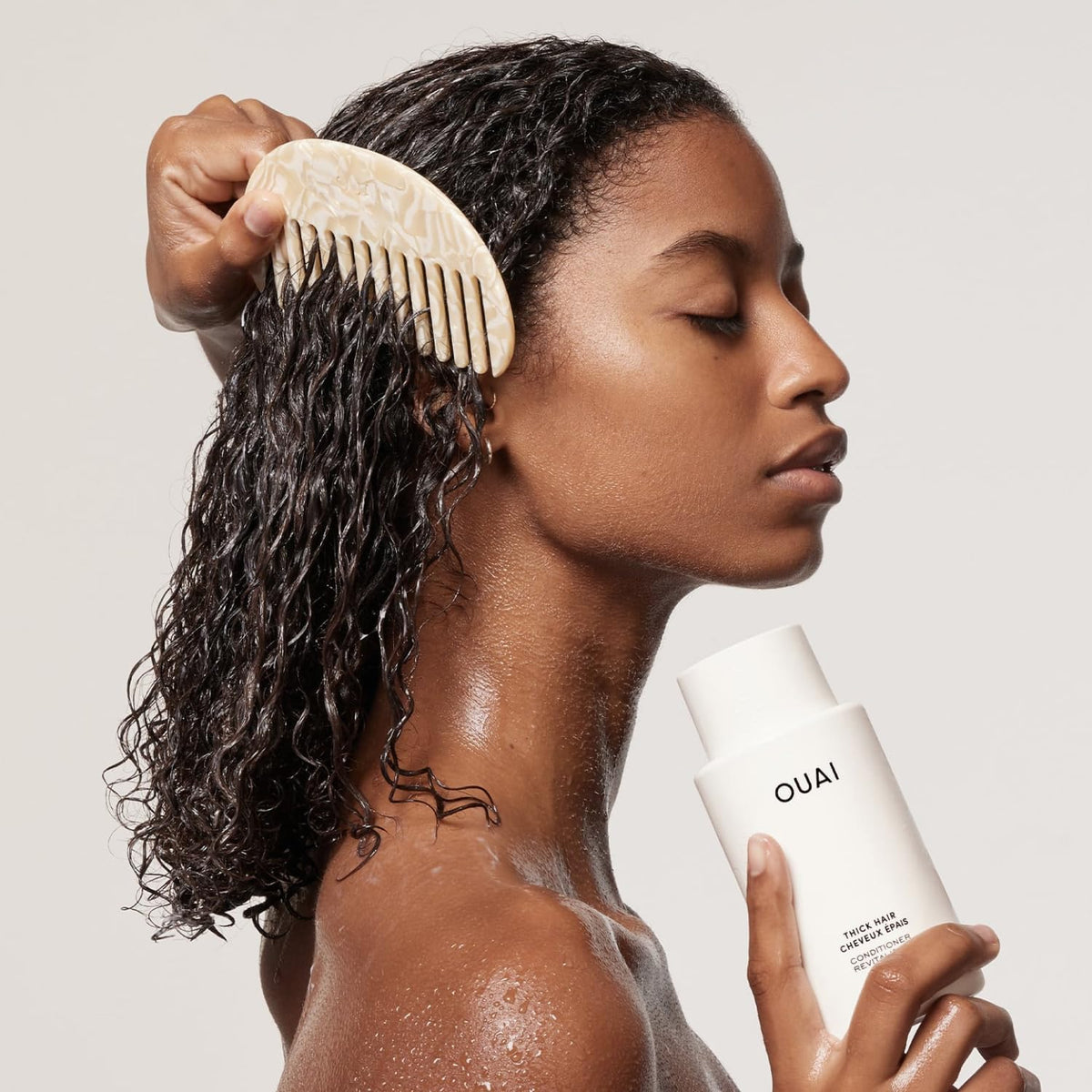OUAI Thick Hair Conditioner Refill, Moisturizing and Frizz-Fighting, 32 Oz