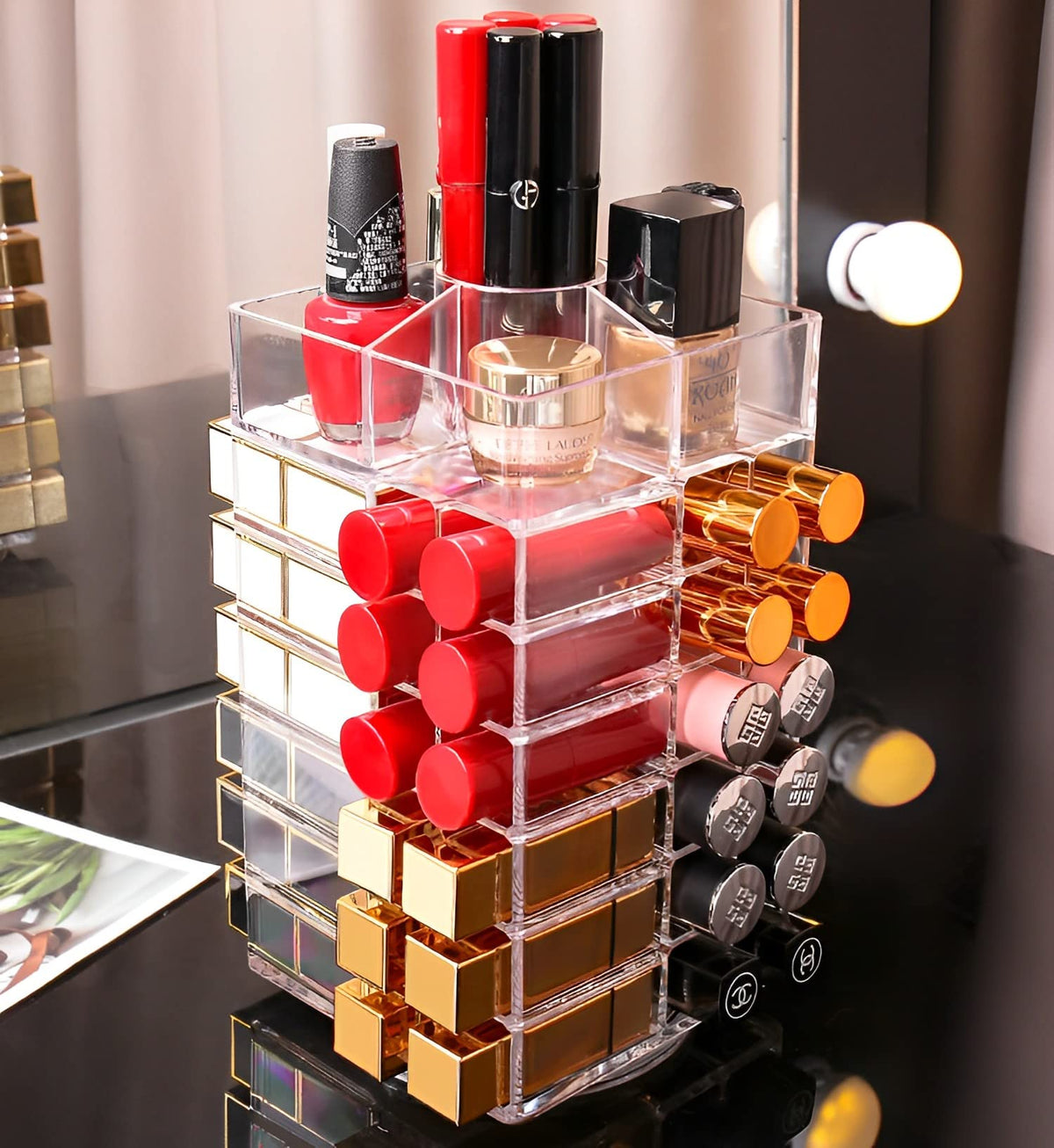 Sooyee 360-Degree Rotating Lipstick Organizer Holder