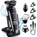 4D Floating Electric Shaver for Men with Trimmers and Face Cleaning Brush